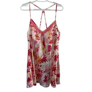 Secret Treasures Sleepwear Floral Satin Slip Dress Large Coquette Ethereal Y2K